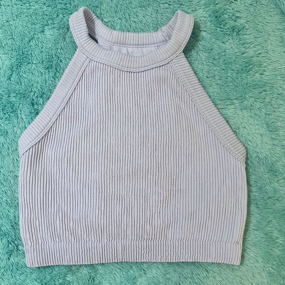 Aerie Cropped Lavender Halter Top
